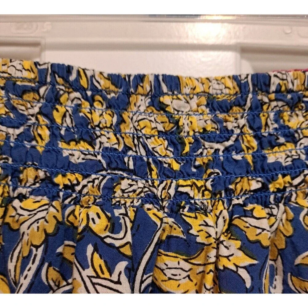 Sundance Smocked Elastic Waist Casual Lined Floral Boho Skirt Size Small